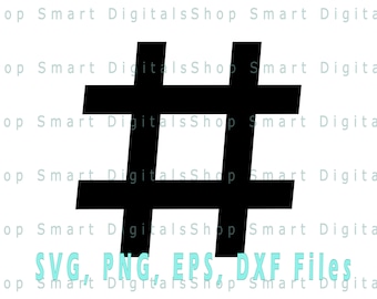 Hashtag svg |  Hashtag Logo Schnittdatei | Hashtag Symbol svg | Digitaler Download für Cricut, Silhouette, Glowforge| svg png dxf | Kommerzielle Nutzung