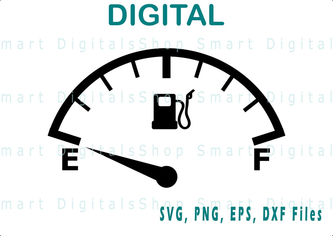 Fuel Gauge SVG Files Gas Gauge Cut Files, Petrol Vector Download