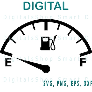 Brandstofmeter SVG Files | Gas Gauge Cut Files, Petrol Vector Download, Clipart, Cut Files, Silhouette, Cricut, Vector, Png, svg, dxf, eps bestanden