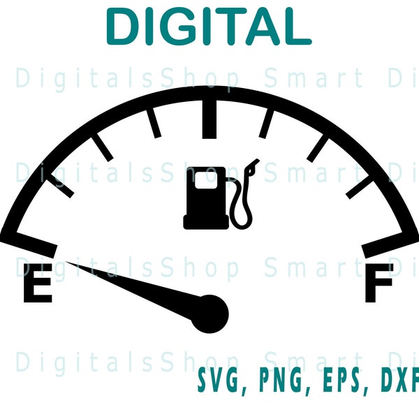 Tankmesser SVG Dateien | Gas Gauge Cut Dateien, Petrol Vektor Download, Clipart, Cut Files, Silhouette, Cricut, Vektor, Png, svg, dxf, eps dateien