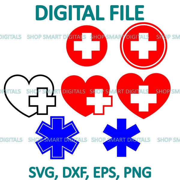 Medical Symbols Bundle  SVG, Caduceus clipart, Doctor, Nurse Svg MD | Digital Download for Cricut, Silhouette, Glowforge | svg png dxf eps