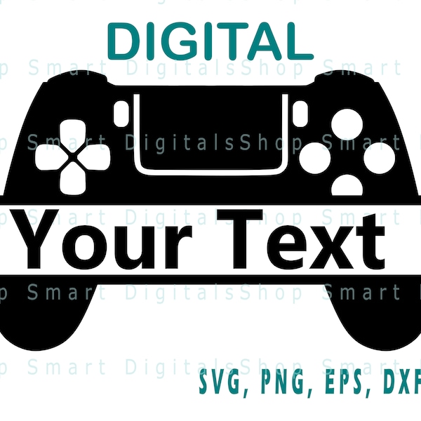 SVG de mando de videojuegos / SVG de monograma de mando de videojuegos / Archivo de corte / Descarga digital para Cricut, Silhouette, Glowforge / Archivos SVG, PNG, DXF y EPS