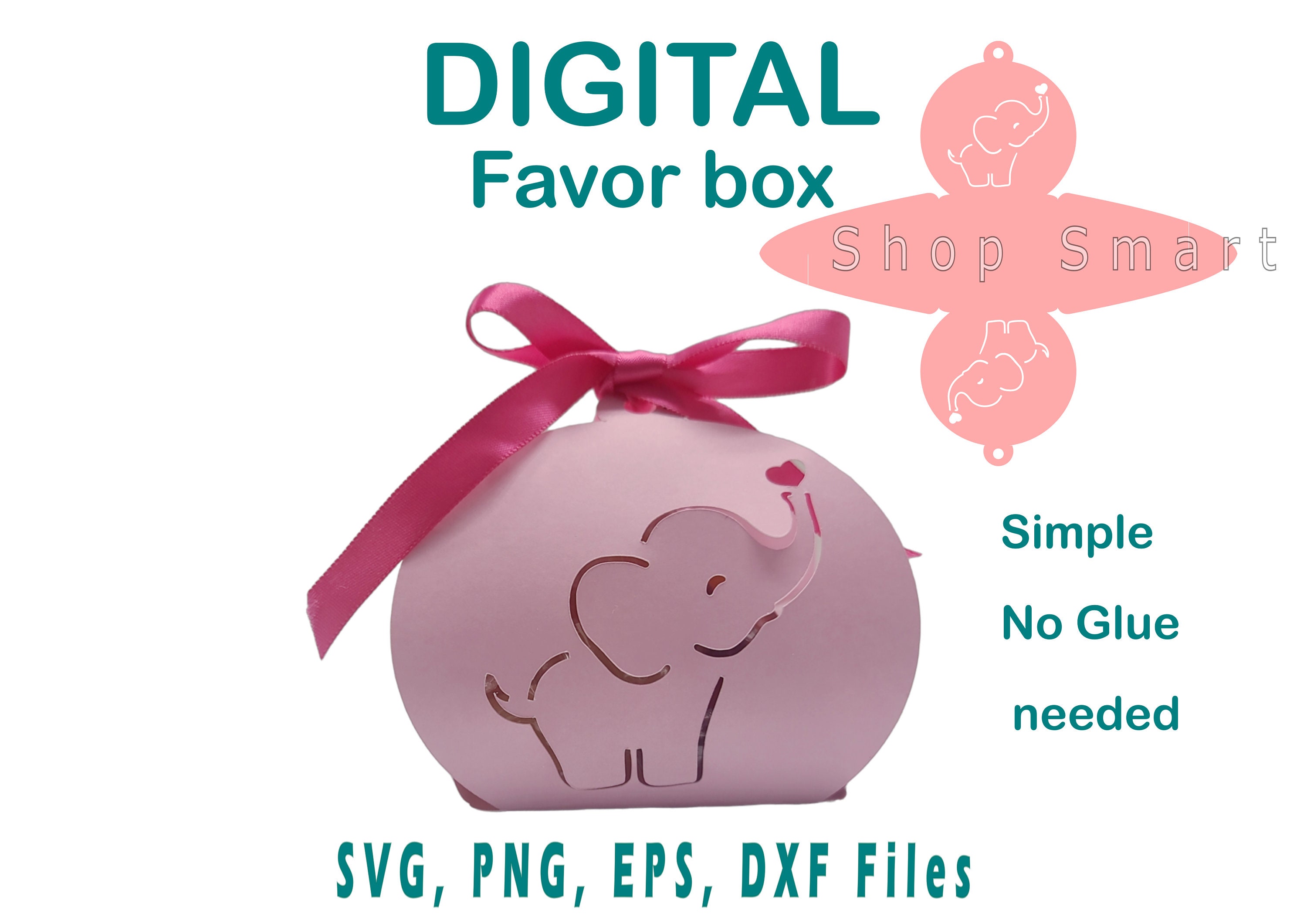 Plantilla Baby Shower Favor Box SVG / Plantilla Simple Favor Etsy México