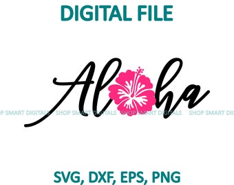 Aloha Svg, Aloha Clip Art, Summer Svg, Hawaiian Svg, Beach Svg | Digital Download for Cricut, Silhouette, Glowforge | commercial use