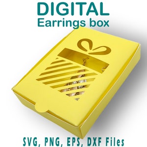 Earrings  Box template SVG | Present Box display Cut File | Display Box svg | Gift box svg png dxf  Cricut, Silhouette, Glowforge, Cameo