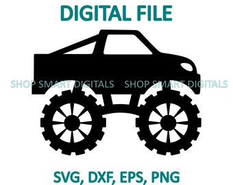 Monster Truck  SVG  | Simple Monster Truck cut file | Clipart for Cricut, Silhouette, Glowforge, Cameo, dxf, eps, png,  Commercial licence