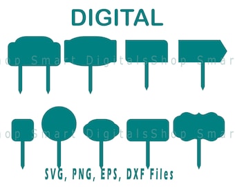 Garden Pick Svg |  Garden Markers,Plant pick labels svg Cut file for Cricut, Silhouette, Glowforge | svg png dxf eps | Decal, Sticker, Vinyl