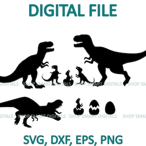 Dinosaurier svg Bundle | Dinosaurier Familie Clipart png | Kinder Dinosaurier svg | t-rex svg | Dino svg | Triceratops svg Dateien, Silhouette, Cricut
