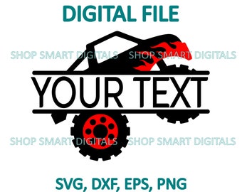 Monster Truck  SVG  | Monster Truck  Monogram cut file | Clipart for Cricut, Silhouette, Glowforge, Cameo, dxf, eps, png  Commercial licence
