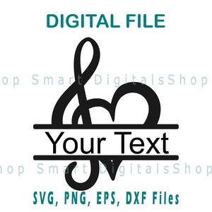 Music Note Monogram svg / Music Note Namecut file / Descarga digital para Cricut, Silhouette, Glowforge / svg png dxf / Uso comercial