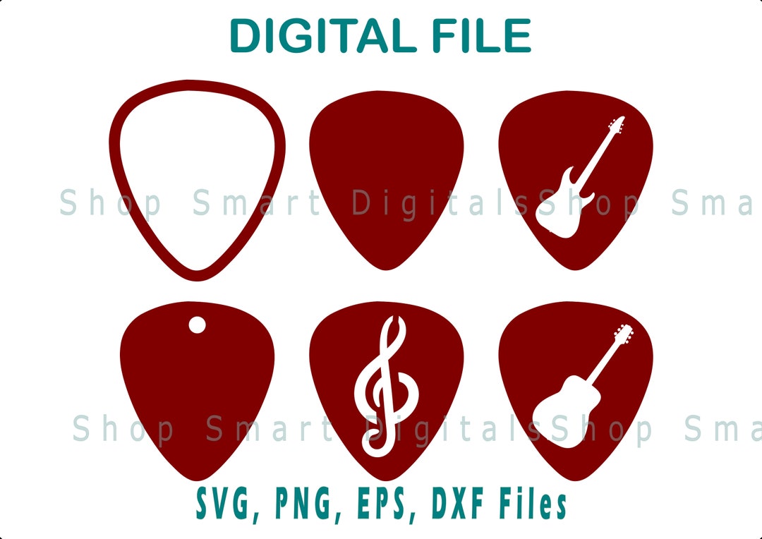 Guitar Pick Bundle Svg Guitar Pick Cut File Digital Download for Cricut