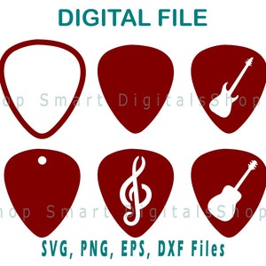 Plectrum bundel svg | Plectrum gesneden bestand | Digitale download voor Cricut, silhouet, Glowforge | svg-png-dxf | Commercieel gebruik