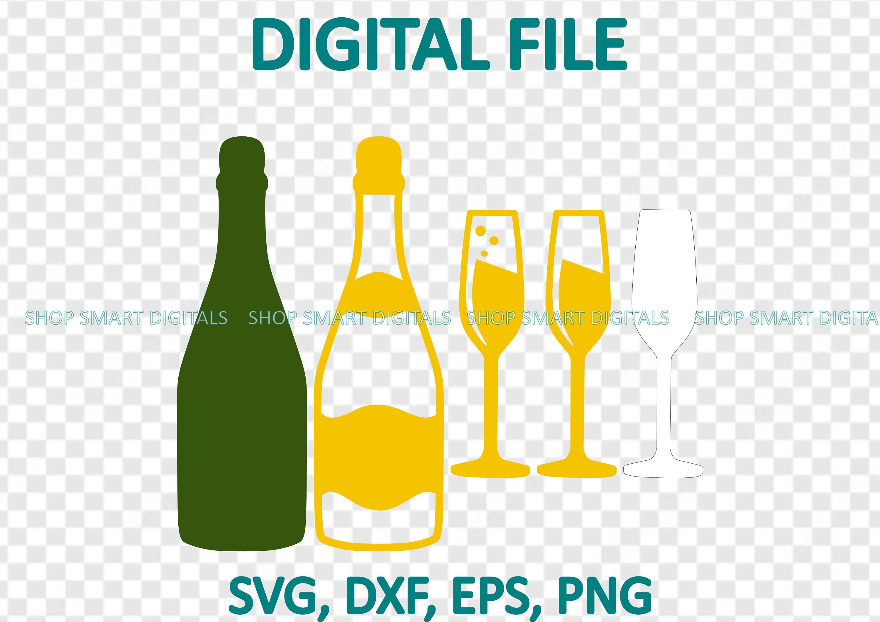 6oz Tapered Champagne Flute Tumbler Template - Sublimation or Cut - Digital  Download - SVG PNG DXF