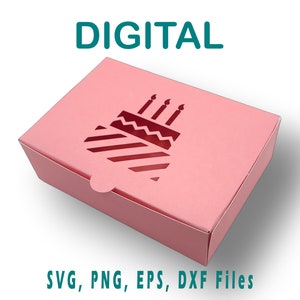 Birthday Box template SVG | Favor Box template Cut File | Display Box svg | Present box svg png dxf  Cricut, Silhouette, Glowforge, Cameo