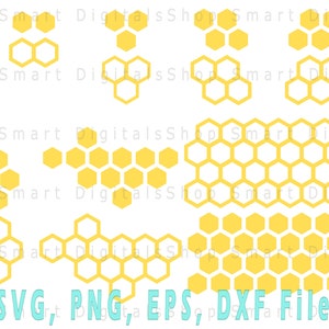 Honingraat SVG, Honing SVG, Bijenteelt Svg, Hexagon Svg, Honingraat Clipart, Honingraat Graphics, Zeshoek patroon Gesneden bestanden, Zeshoekige Vector