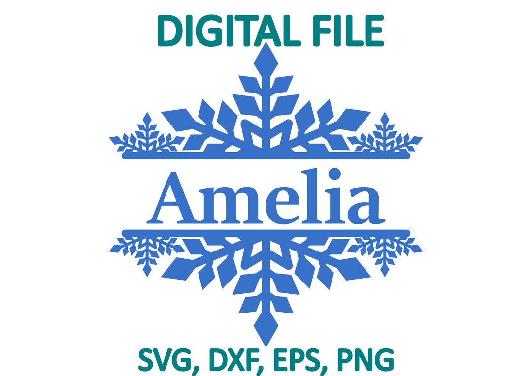 Snowflake Monogram SVG | Snowflake Cut File | Snowflake Name Frame ...