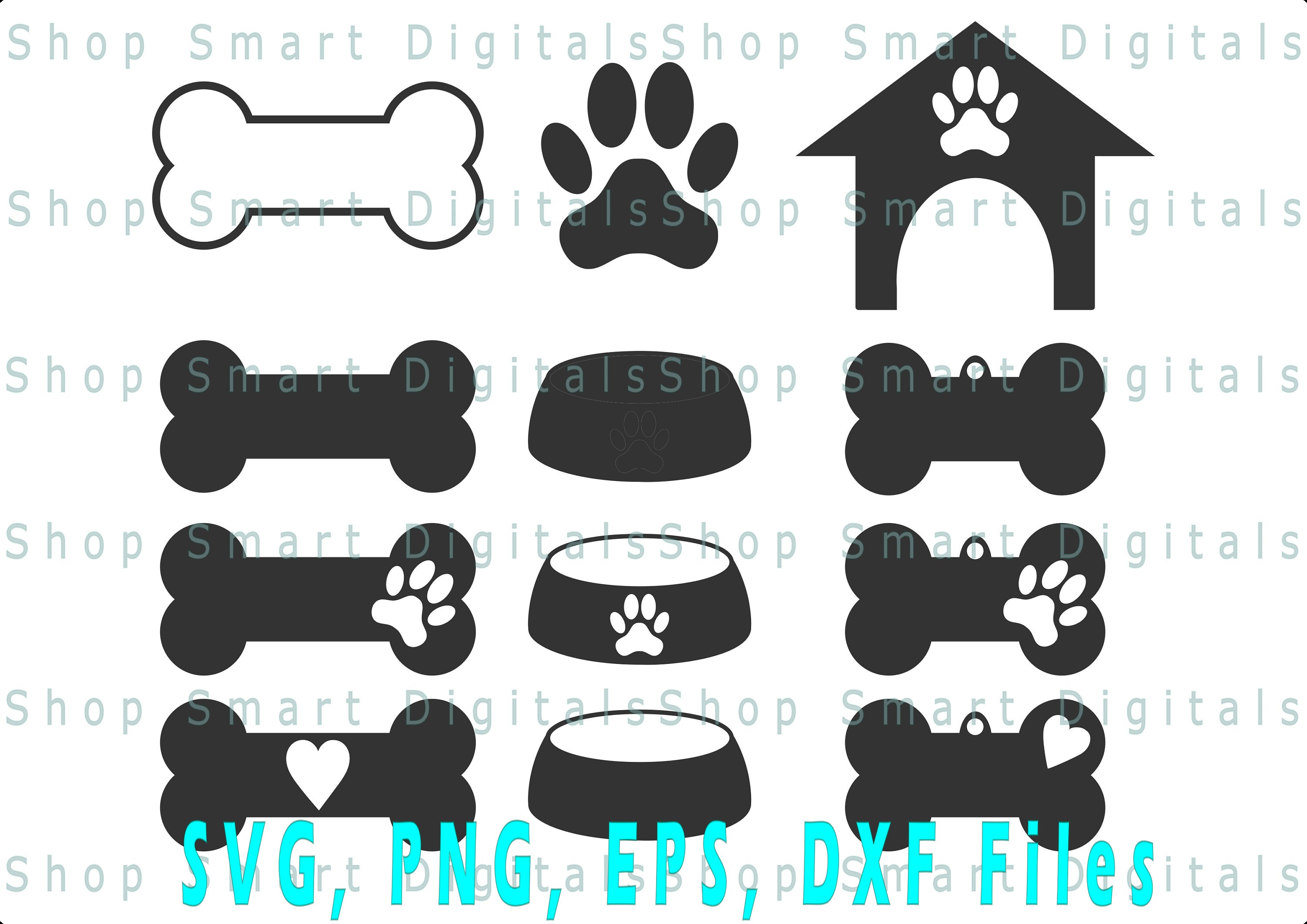 Dog Bone Svg Dog Svg Paw SVG Kennel Svg Bundle Dog Paw Etsy Finland