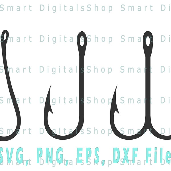Fish Hook SVG, Fishing Hook SVG, Fishing SVG, Digital Download for Cricut, Silhouette, Glowforge, svg dxf png eps cut files