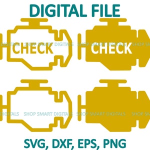Überprüfen Sie den Motor SVG | Check Engine Lichtschnittdatei| Mechaniker svg | Digitaler Download für Cricut, Silhouette, Glowforge | svg png