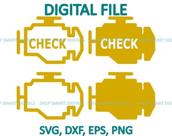 Check Engine SVG | Check Engine light cut file| Mechanic svg | Digital Download for Cricut, Silhouette, Glowforge | svg png