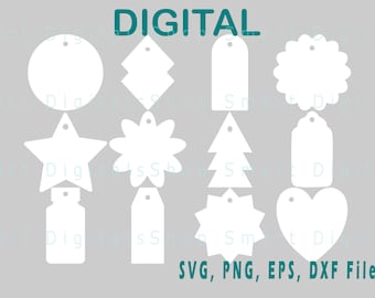 Etiquetas de regalo SVG PNG Paquete Descargar Plantilla de etiqueta de regalo Corte Archivo de corte Archivo de precio Etiquetas cricut Silhouette Cameo. Uso comercial