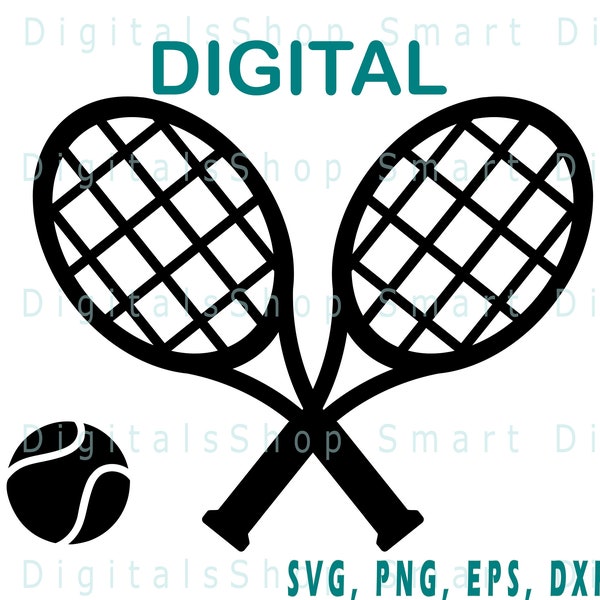 Tennis Racket svg | Simple Tennis Racket Vector Files | Tennis Game svg |  Download for Cricut, Silhouette, Glowforge| svg png dxf eps files