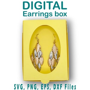 Earrings  Box template SVG | Window Box display Cut File | Display Box svg | Gift box svg png dxf  Cricut, Silhouette, Glowforge, Cameo