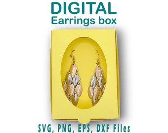 Earrings  Box template SVG | Window Box display Cut File | Display Box svg | Gift box svg png dxf  Cricut, Silhouette, Glowforge, Cameo