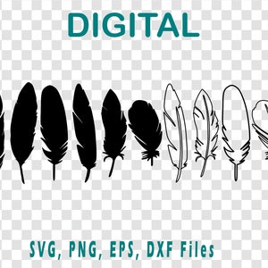 Plik do cięcia piór | Pióra svg png dxf eps dla Cricut, Silhouette, Glowforge | Pobieranie cyfrowe | licencja komercyjna