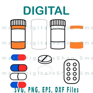 Medicine SVG, Prescription, Pill SVG, Pills, Doctor, Clip Art, Clipart, Design, Svg File | Download for Cricut, Silhouette | svg png dxf eps