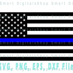Blue Line flag Cut file / Blue line USA Flag svg / Police US Flag SVG / Cut Files for Cricut, Silhouette, Glowforge/ svg png dxf eps files