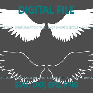 Angel Wings SVG  | Angel Wings Cut File | Angel svg | Halo svg | Digital Download for Cricut, Silhouette | svg png dxf eps