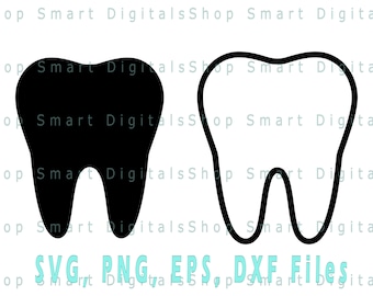 Tooth svg | Tooth Teeth Dental cut file | Digital Download for Cricut, Silhouette, Glowforge | svg png dxf | Commercial use