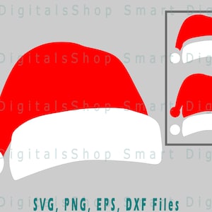 Chapéu de Papai Noel SVG | Arquivo de corte de chapéu de Papai Noel simples | Arquivo Svg de Natal | Para Cricut, Silhouette, Glowforge, Cameo, licença comercial