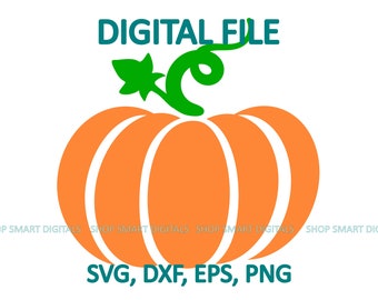 Pumpkin SVG,  Cute pumpkin clip art, Fall SVG,  Halloween Svg, Thanksgiving Svg, Png, Dxf, Files for Cricut, Glowforge,  Silhouette, Cameo