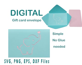 Gift Card Holder SVG | Simple Gift Card Holder Cut File | Gift card svg no glue| Baby shower card |For Cricut, Silhouette, Glowforge, Cameo