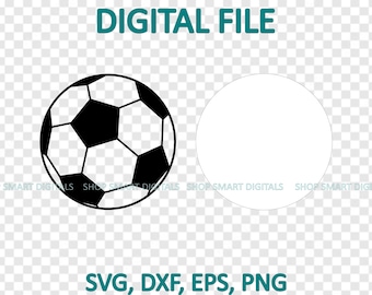 File SVG di un pallone da calcio / File vettoriale a strati di un pallone da calcio / Calcio SVG, download per Cricut, Silhouette, Glowforge / file svg png dxf eps