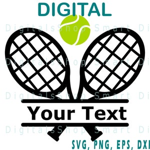 Monogram tenisowy svg | Personalizuj sprzęt tenisowy | Plik do cięcia tenisa | Pobierz dla Cricut, Silhouette, Glowforge| Pliki svg png dxf eps
