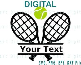 Tennis Monogramm svg | Personalisieren Tennis Ausrüstung | Tennis Cut File | Download für Cricut, Silhouette, Glowforge| svg png dxf eps Dateien