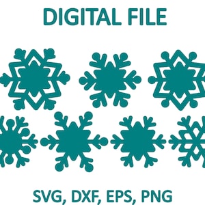 Snowflake Bundle SVG | Simple Snowflake Cut File | Download for Cricut, Silhouette, Glowforge, Cameo, Commercial licence