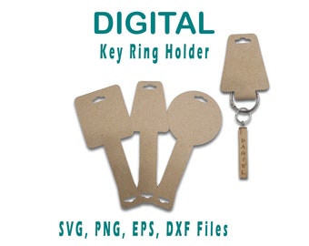 Keyring Display Card Template svg | Keychain Display  Card Cut file For Cricut, Silhouette, Glowforge, Cameo |  Svg, png, dxf, eps