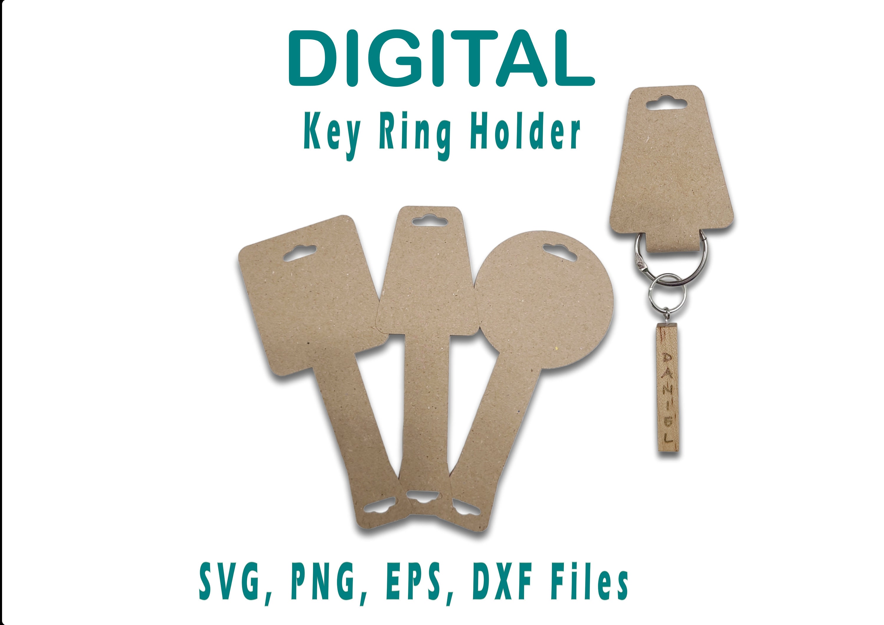 Keychain card holder svg bundle Keyring holder (1878504)