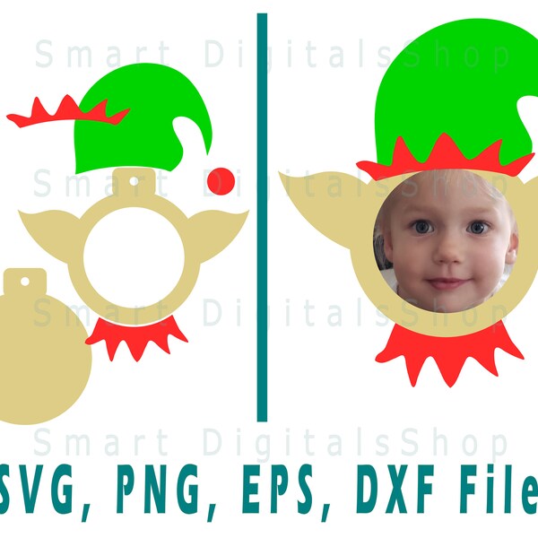 Elf svg | Christmas gift svg | Elf Ornament  Cut File | Christmas Tree Ball  | Cricut, Silhouette, Glowforge, Cameo, Commercial licence