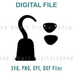 Piratkrok svg | Piratkrok och ögonlapp klippfil | Pirat svg | Ladda ner för Cricut, Silhouette, Glowforge | svg png dxf | Kommersiellt bruk