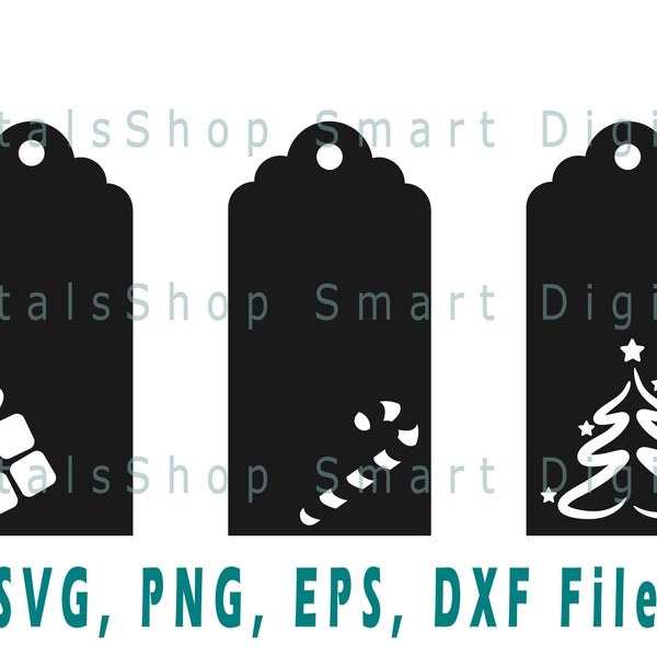 Christmas  Gift Tags SVG |  Christmas Present Tags Cut File | Download for Cricut, Silhouette, Glowforge, Cameo, Commercial licence