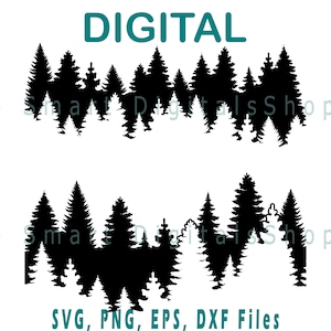 Forest SVG | Treeline SVG Cut File | Woods svg | Forest Tree Cricut SVG, Clipart, Cut Files,Silhouette, Cricut, Vector, Png, svg, dxf, eps