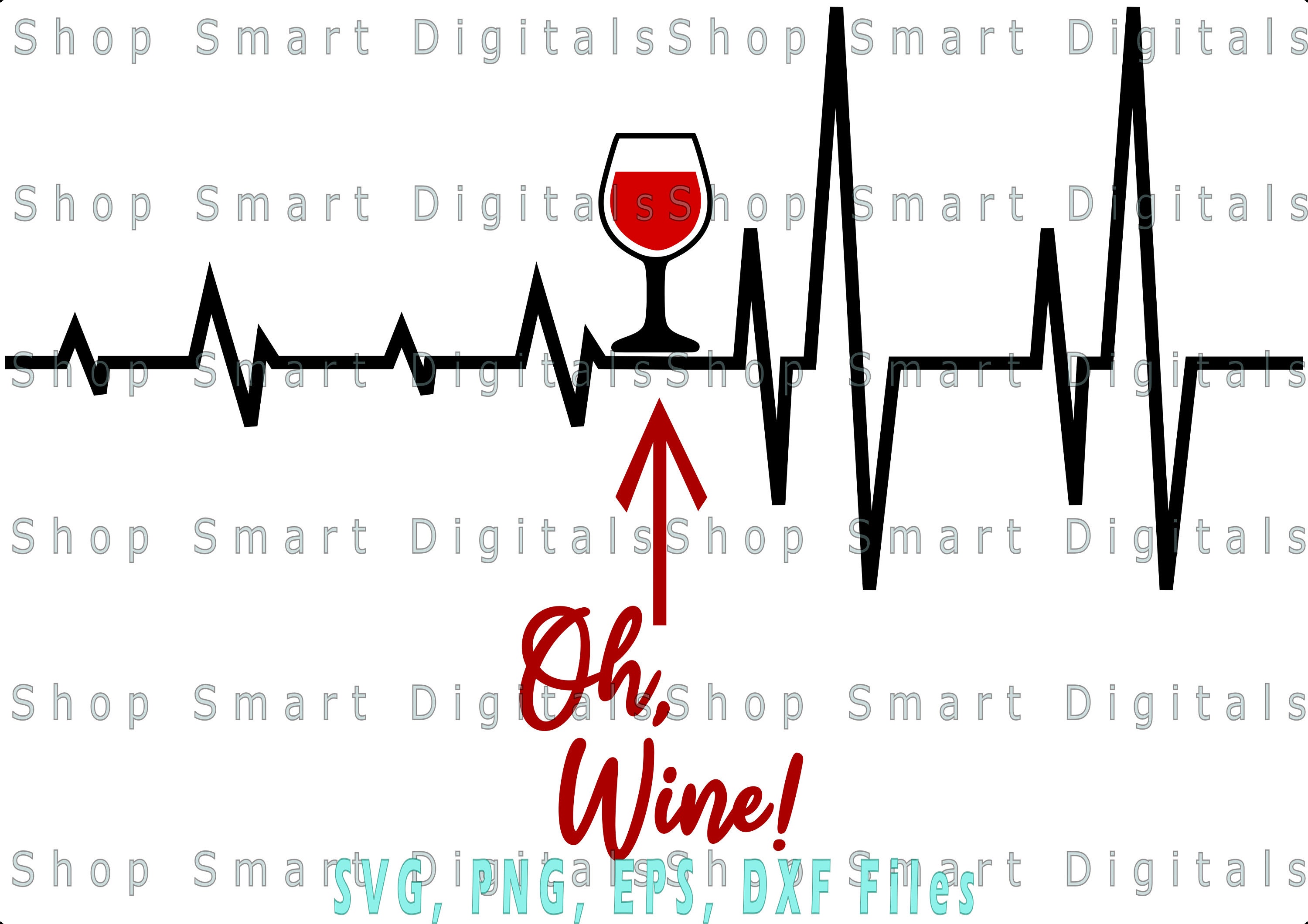 Wine Svg Heartbeat Svg Funny Tshirt Cut File for Cricut Etsy