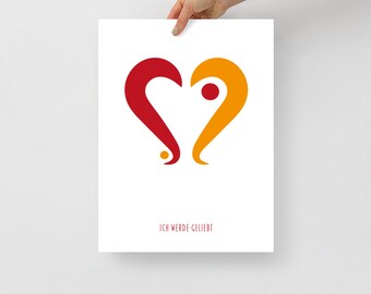 Digitales Poster (A4) Affirmation und Affirmationssymbol "Ich werde geliebt"