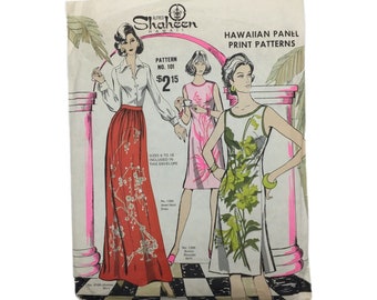 Vintage Alfred Shaheen Hawaiian Dress Pattern No. 101: Tiki Luau Sewing DIY
