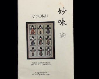 Vintage Myomi Quilt Pattern Original Design Amy Myoraku 1986 Japanese Design VTG
